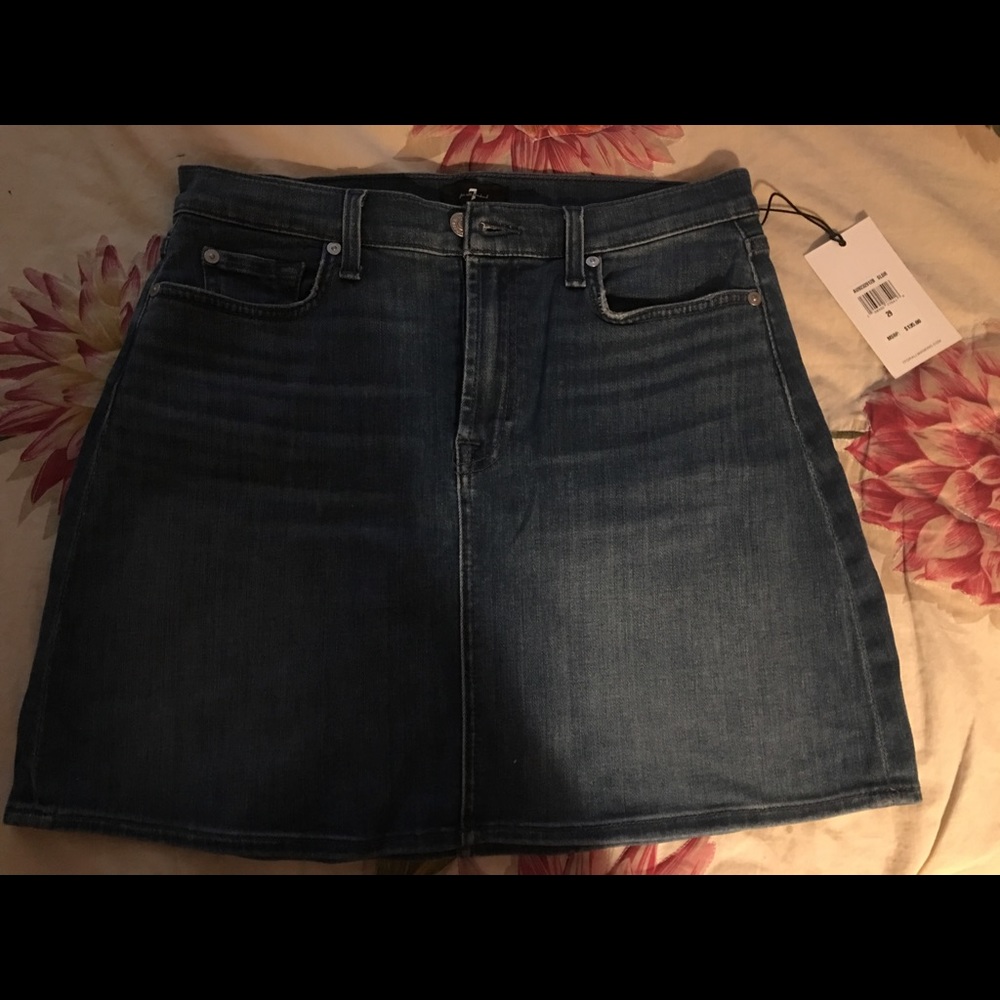 7 for all mankind high waisted mini A like skirt!